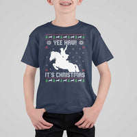 Yee Haw It Is Christmas T Shirt For Kid Funny Ugly Xmas Rodeo Gift For Cowgirl - Wonder Print Shop