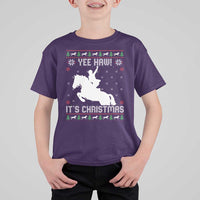 Yee Haw It Is Christmas T Shirt For Kid Funny Ugly Xmas Rodeo Gift For Cowgirl - Wonder Print Shop