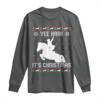 Yee Haw It Is Christmas Long Sleeve Shirt Funny Ugly Xmas Rodeo Gift For Cowgirl - Wonder Print Shop