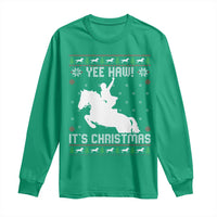 Yee Haw It Is Christmas Long Sleeve Shirt Funny Ugly Xmas Rodeo Gift For Cowgirl - Wonder Print Shop