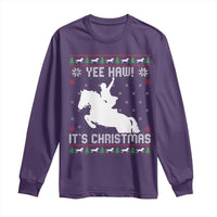 Yee Haw It Is Christmas Long Sleeve Shirt Funny Ugly Xmas Rodeo Gift For Cowgirl - Wonder Print Shop