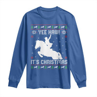 Yee Haw It Is Christmas Long Sleeve Shirt Funny Ugly Xmas Rodeo Gift For Cowgirl - Wonder Print Shop