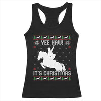 Yee Haw It Is Christmas Racerback Tank Top Funny Ugly Xmas Rodeo Gift For Cowgirl - Wonder Print Shop