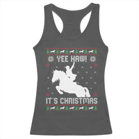 Yee Haw It Is Christmas Racerback Tank Top Funny Ugly Xmas Rodeo Gift For Cowgirl - Wonder Print Shop