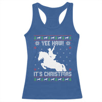 Yee Haw It Is Christmas Racerback Tank Top Funny Ugly Xmas Rodeo Gift For Cowgirl - Wonder Print Shop