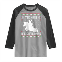 Yee Haw It Is Christmas Raglan Shirt Funny Ugly Xmas Rodeo Gift For Cowgirl - Wonder Print Shop