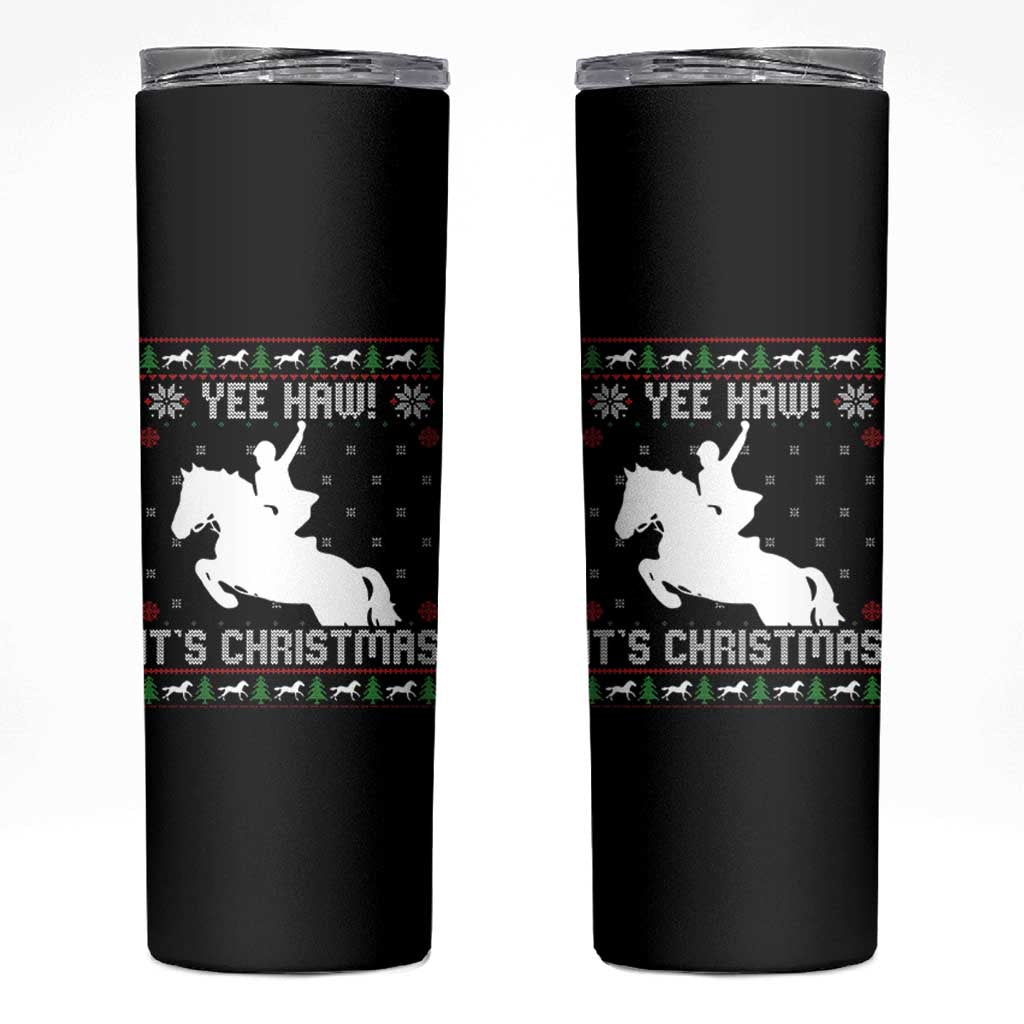Yee Haw It Is Christmas Skinny Tumbler Funny Ugly Xmas Rodeo Gift For Cowgirl - Wonder Print Shop