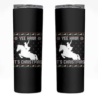 Yee Haw It Is Christmas Skinny Tumbler Funny Ugly Xmas Rodeo Gift For Cowgirl - Wonder Print Shop
