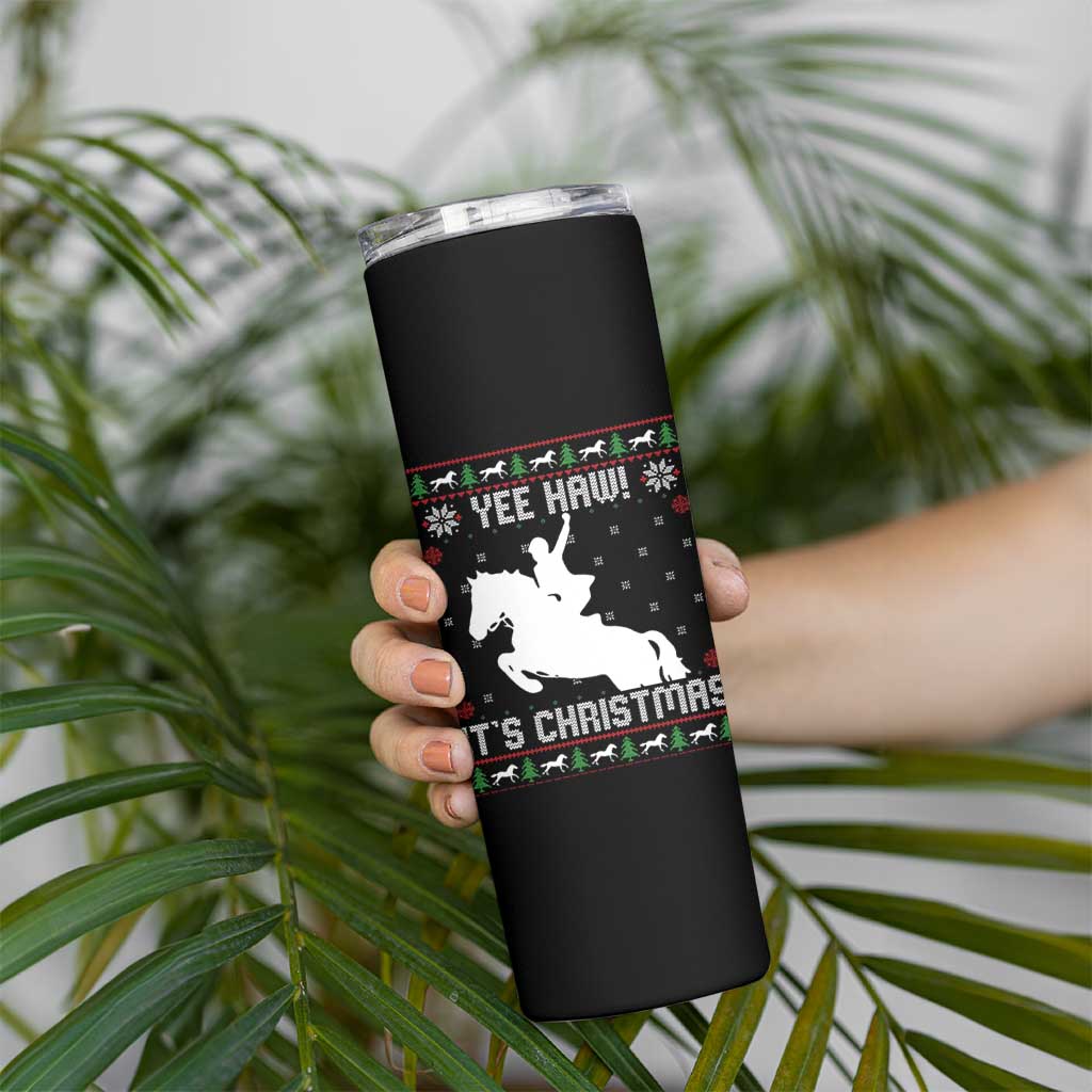 Yee Haw It Is Christmas Skinny Tumbler Funny Ugly Xmas Rodeo Gift For Cowgirl - Wonder Print Shop