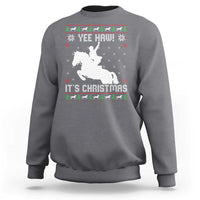 Yee Haw It Is Christmas Sweatshirt Funny Ugly Xmas Rodeo Gift For Cowgirl - Wonder Print Shop