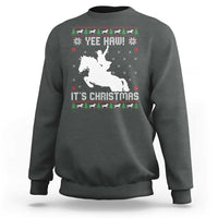 Yee Haw It Is Christmas Sweatshirt Funny Ugly Xmas Rodeo Gift For Cowgirl - Wonder Print Shop