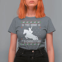 Yee Haw It Is Christmas T Shirt For Women Funny Ugly Xmas Rodeo Gift For Cowgirl - Wonder Print Shop