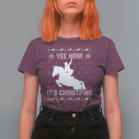 Yee Haw It Is Christmas T Shirt For Women Funny Ugly Xmas Rodeo Gift For Cowgirl - Wonder Print Shop