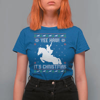 Yee Haw It Is Christmas T Shirt For Women Funny Ugly Xmas Rodeo Gift For Cowgirl - Wonder Print Shop