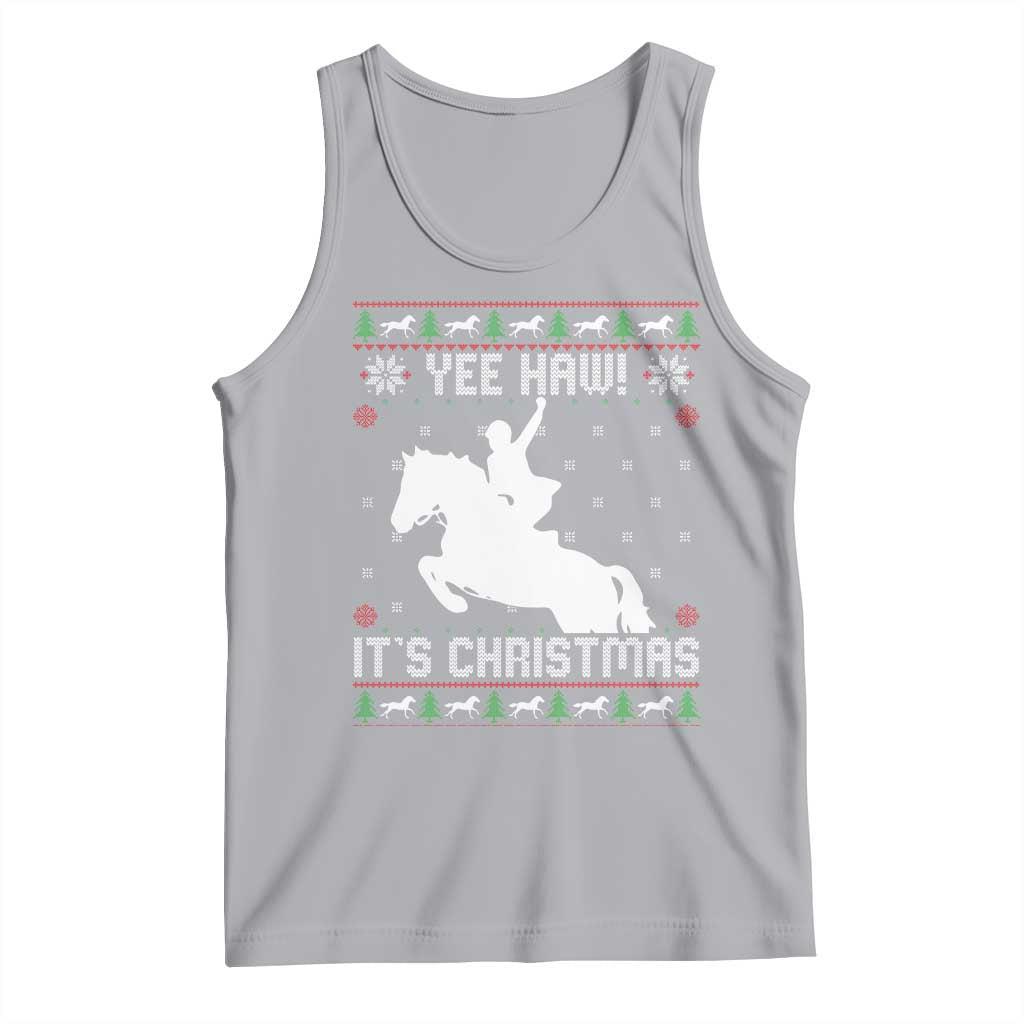 Yee Haw It Is Christmas Tank Top Funny Ugly Xmas Rodeo Gift For Cowgirl - Wonder Print Shop