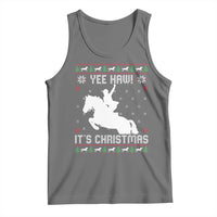 Yee Haw It Is Christmas Tank Top Funny Ugly Xmas Rodeo Gift For Cowgirl - Wonder Print Shop
