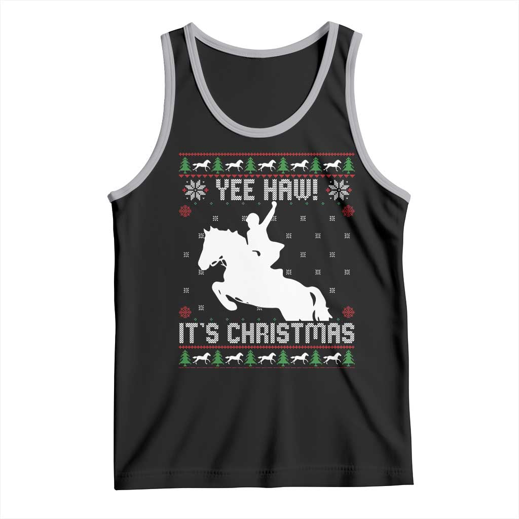 Yee Haw It Is Christmas Tank Top Funny Ugly Xmas Rodeo Gift For Cowgirl - Wonder Print Shop