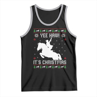 Yee Haw It Is Christmas Tank Top Funny Ugly Xmas Rodeo Gift For Cowgirl - Wonder Print Shop