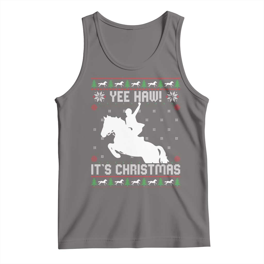 Yee Haw It Is Christmas Tank Top Funny Ugly Xmas Rodeo Gift For Cowgirl - Wonder Print Shop