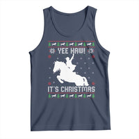 Yee Haw It Is Christmas Tank Top Funny Ugly Xmas Rodeo Gift For Cowgirl - Wonder Print Shop