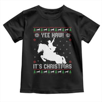 Yee Haw It Is Christmas Toddler T Shirt Funny Ugly Xmas Rodeo Gift For Cowgirl - Wonder Print Shop