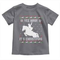 Yee Haw It Is Christmas Toddler T Shirt Funny Ugly Xmas Rodeo Gift For Cowgirl - Wonder Print Shop