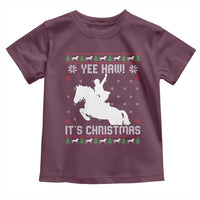Yee Haw It Is Christmas Toddler T Shirt Funny Ugly Xmas Rodeo Gift For Cowgirl - Wonder Print Shop