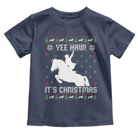 Yee Haw It Is Christmas Toddler T Shirt Funny Ugly Xmas Rodeo Gift For Cowgirl - Wonder Print Shop