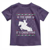 Yee Haw It Is Christmas Toddler T Shirt Funny Ugly Xmas Rodeo Gift For Cowgirl - Wonder Print Shop