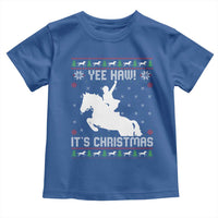 Yee Haw It Is Christmas Toddler T Shirt Funny Ugly Xmas Rodeo Gift For Cowgirl - Wonder Print Shop