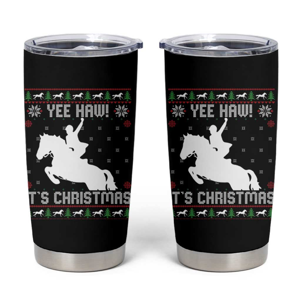 Yee Haw It Is Christmas Tumbler Cup Funny Ugly Xmas Rodeo Gift For Cowgirl - Wonder Print Shop