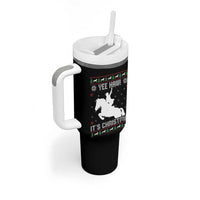 Yee Haw It Is Christmas Tumbler With Handle Funny Ugly Xmas Rodeo Gift For Cowgirl - Wonder Print Shop