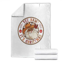 Yee Haw It Is Christmas Throw Blanket Funny Black Santa Cowboy - Wonder Print Shop