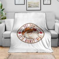Yee Haw It Is Christmas Throw Blanket Funny Black Santa Cowboy - Wonder Print Shop