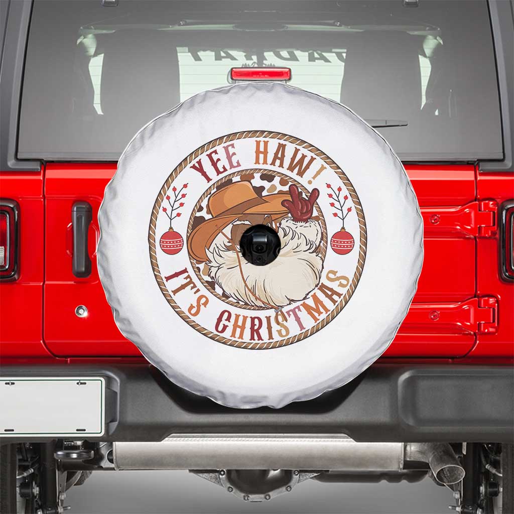 Yee Haw It Is Christmas Spare Tire Cover Funny Black Santa Cowboy - Wonder Print Shop