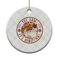 Yee Haw It Is Christmas Ceramic Ornament Funny Black Santa Cowboy - Wonder Print Shop