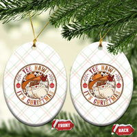 Yee Haw It Is Christmas Ceramic Ornament Funny Black Santa Cowboy - Wonder Print Shop