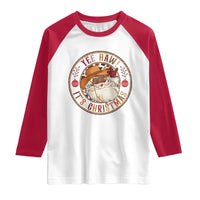 Yee Haw It Is Christmas Raglan Shirt Funny Black Santa Cowboy - Wonder Print Shop