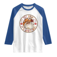 Yee Haw It Is Christmas Raglan Shirt Funny Black Santa Cowboy - Wonder Print Shop