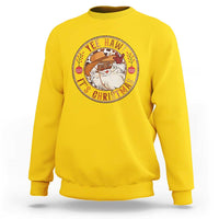 Yee Haw It Is Christmas Sweatshirt Funny Black Santa Cowboy - Wonder Print Shop