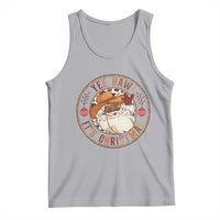 Yee Haw It Is Christmas Tank Top Funny Black Santa Cowboy - Wonder Print Shop