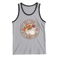 Yee Haw It Is Christmas Tank Top Funny Black Santa Cowboy - Wonder Print Shop