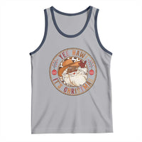 Yee Haw It Is Christmas Tank Top Funny Black Santa Cowboy - Wonder Print Shop
