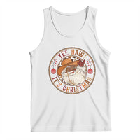 Yee Haw It Is Christmas Tank Top Funny Black Santa Cowboy - Wonder Print Shop