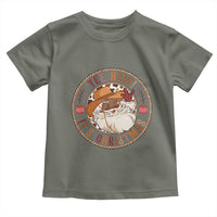 Yee Haw It Is Christmas Toddler T Shirt Funny Black Santa Cowboy - Wonder Print Shop