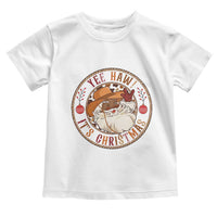 Yee Haw It Is Christmas Toddler T Shirt Funny Black Santa Cowboy - Wonder Print Shop