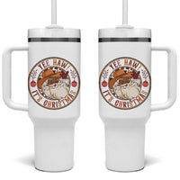 Yee Haw It Is Christmas Tumbler With Handle Funny Black Santa Cowboy - Wonder Print Shop