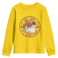 Yee Haw It Is Christmas Youth Sweatshirt Funny Black Santa Cowboy - Wonder Print Shop