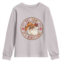 Yee Haw It Is Christmas Youth Sweatshirt Funny Black Santa Cowboy - Wonder Print Shop