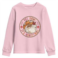 Yee Haw It Is Christmas Youth Sweatshirt Funny Black Santa Cowboy - Wonder Print Shop